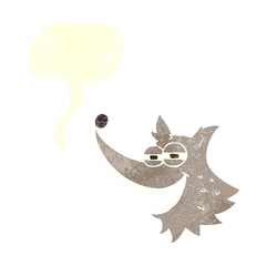 retro speech bubble cartoon crazy wolf