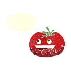 retro speech bubble cartoon tomato
