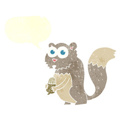 retro speech bubble cartoon angry squirrel with nut