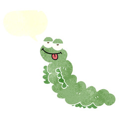 retro speech bubble cartoon caterpillar