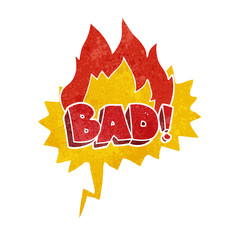 retro speech bubble cartoon Bad symbol
