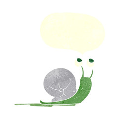 retro speech bubble cartoon snail