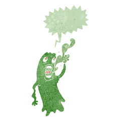 retro speech bubble cartoon ghost