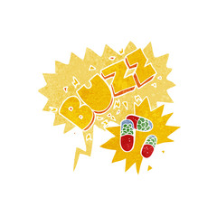 retro speech bubble cartoon stimulant pills