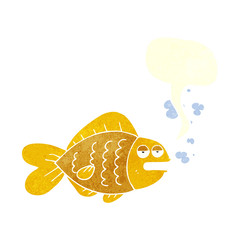 retro speech bubble cartoon funny fish