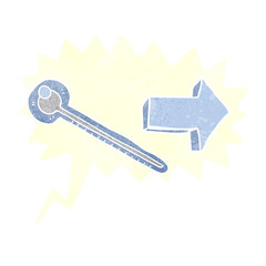 retro speech bubble cartoon thermometer