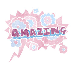 Obraz premium retro speech bubble cartoon amazing word