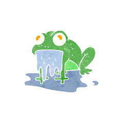 retro cartoon gross little frog