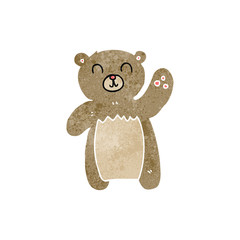 retro cartoon teddy bear