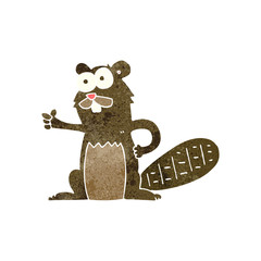 retro cartoon beaver