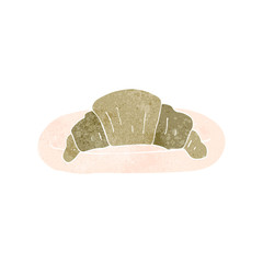 retro cartoon croissant