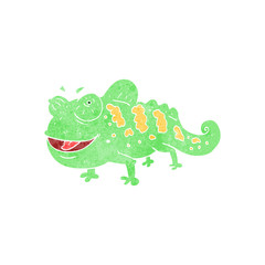 Obraz premium retro cartoon chameleon