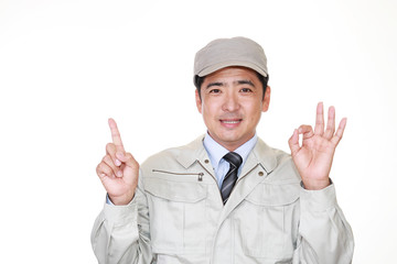笑顔の作業員