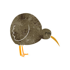 retro cartoon kiwi bird