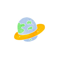 retro cartoon planet