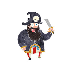 retro cartoon pirate captain