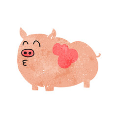 retro cartoon pig