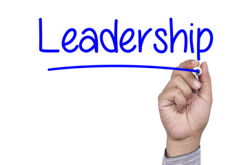 Business concept handwriting marker and write Leadership