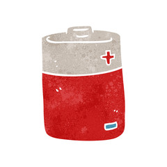 retro cartoon battery