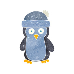 retro cartoon penguin