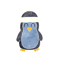 retro cartoon penguin