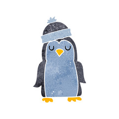 retro cartoon penguin