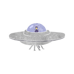 retro cartoon UFO