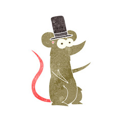 retro cartoon mouse wearing top hat