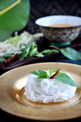 Thai Style Rice Noodle on Plate