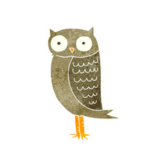 retro cartoon owl