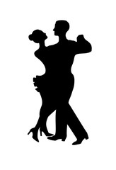 Silhouette of dancing couple