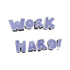 retro cartoon work hard symbol