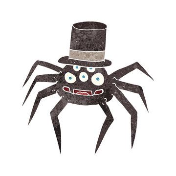 retro cartoon halloween spider