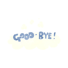 retro cartoon good-bye symbol