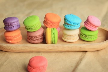 traditional french colorful macaroons