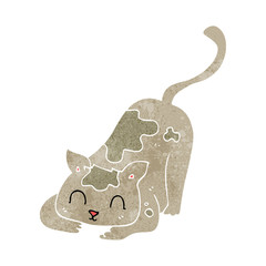 retro cartoon cat playing