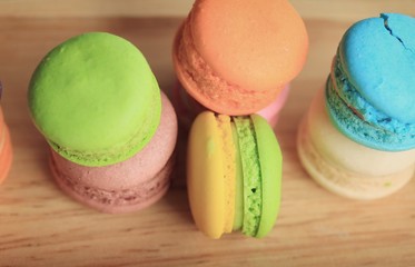 traditional french colorful macaroons