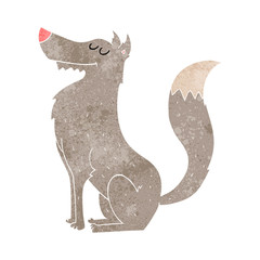 retro cartoon wolf