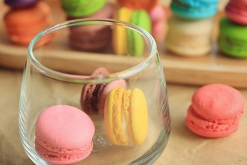 traditional french colorful macaroons