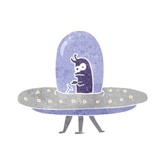 retro cartoon flying saucer