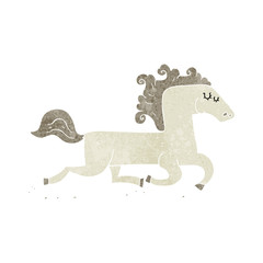 Obraz na płótnie Canvas retro cartoon running horse