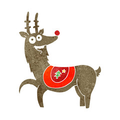 retro cartoon christmas reindeer