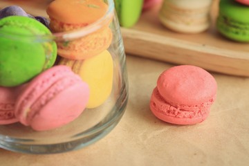 traditional french colorful macaroons