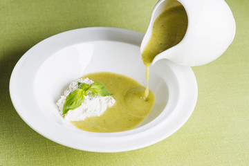 Soup of green vegetables 