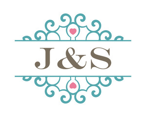 J&S initial ornament wedding logo