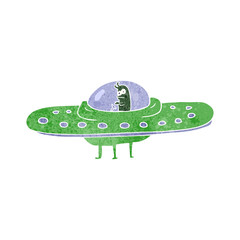 retro cartoon ufo