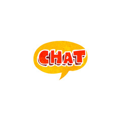 retro cartoon chat symbol