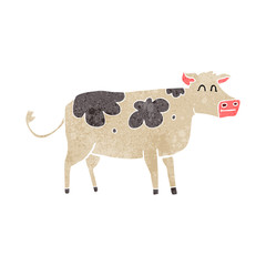 retro cartoon cow