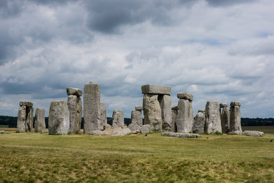 Stonehenge with cloudy sky and nobody