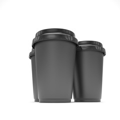 Three paper coffee cups